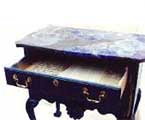 metallic blue lowboy